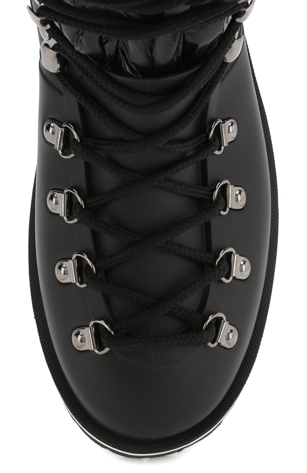 Утепленные резиновые ботинки inaya на шнуровке MONCLER черного цвета по цене 45350 руб., арт. D2-09A-20498-00-019Z2, фото 5 Утепленные резиновые ботинки inaya на шнуровке MONCLER, арт. D2-09A-20498-00-019Z2, фото 5