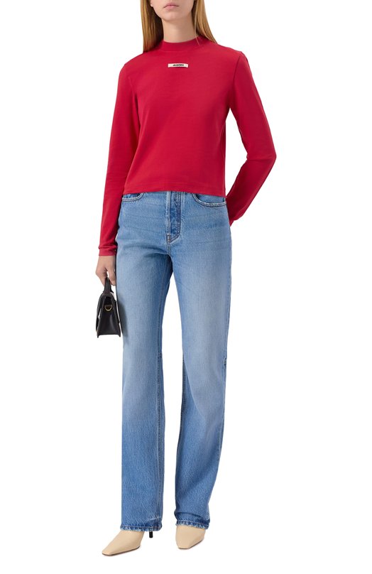 Хлопковый лонгслив Jacquemus 24ETSW00155AJ0/0124 Красный  24ETSW00155AJ0/0124 Фото 2