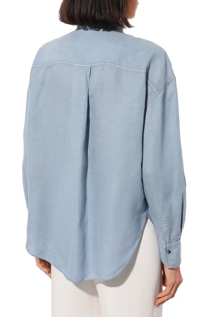 Рубашка изо льна и хлопка BRUNELLO CUCINELLI, арт. MD698B1064, фото 4