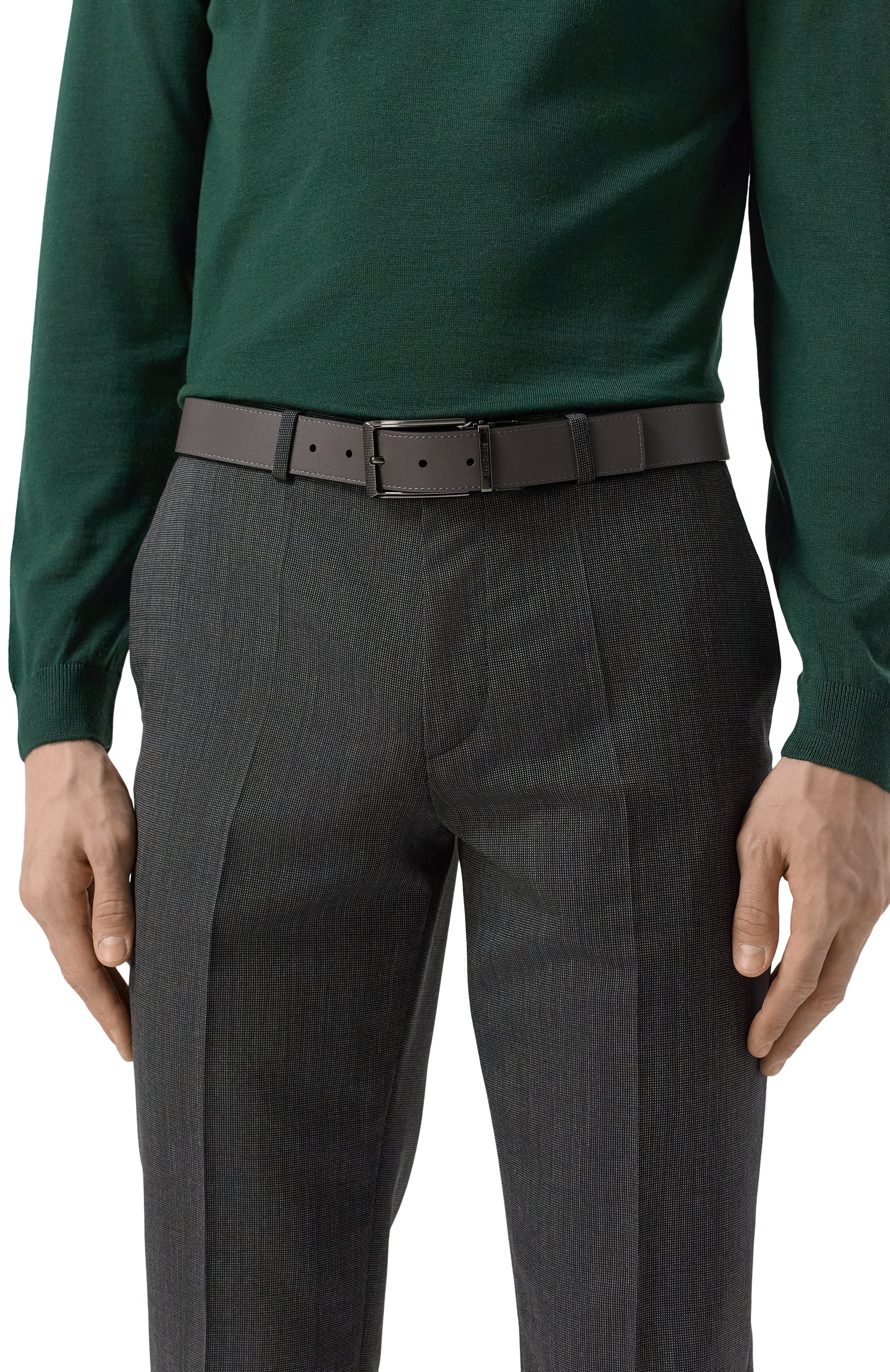 Двусторонний ремень DIRK BIKKEMBERGS черного цвета по цене 12000 руб., арт. BKCU00178M, фото 3 Двусторонний ремень DIRK BIKKEMBERGS, арт. BKCU00178M, фото 3