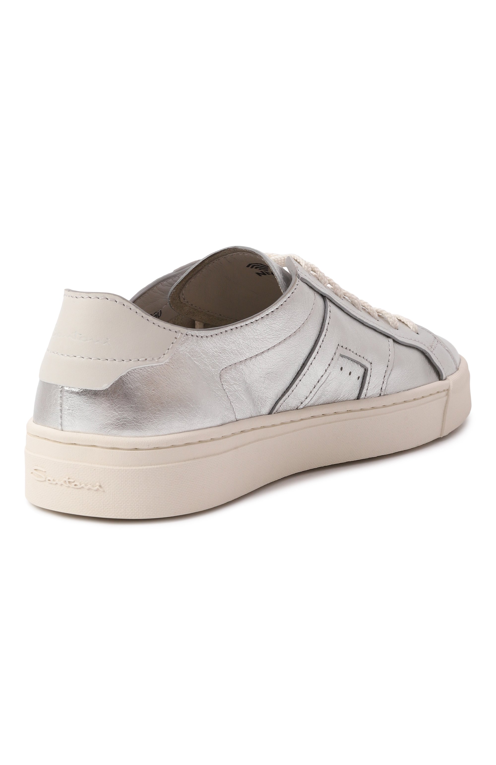 Кожаные кеды SANTONI, арт. WBGG61321PNNTPWT, фото 5