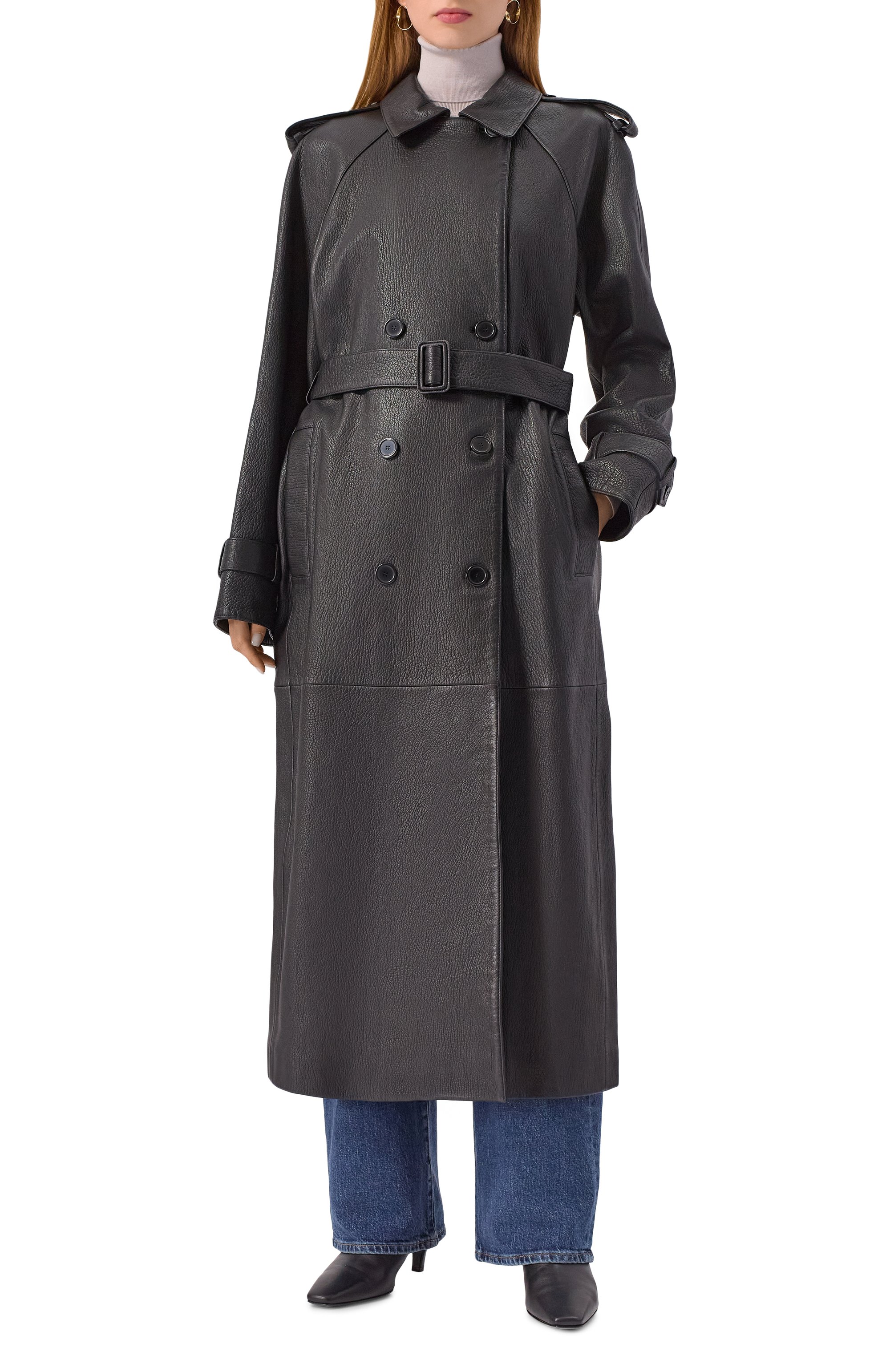 Кожаный тренч 12 STOREEZ, арт. 127368, фото 3