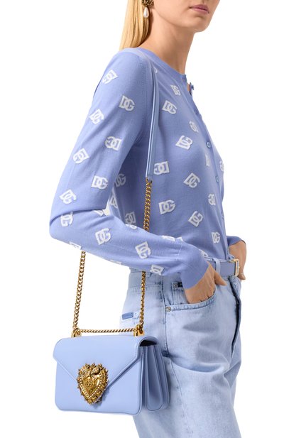 Сумка devotion medium DOLCE & GABBANA голубого цвета по цене 279500 руб., арт. BB7475/AF984, фото 2 Сумка devotion medium DOLCE & GABBANA, арт. BB7475/AF984, фото 2