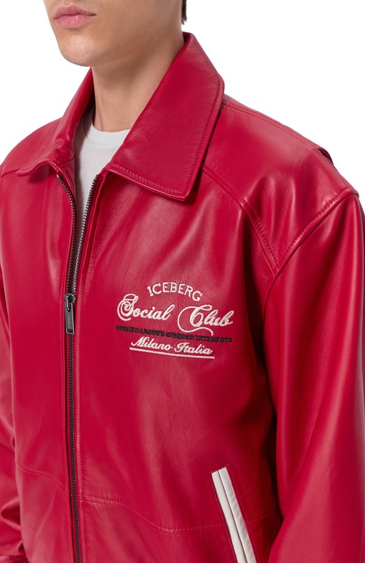 Кожаный бомбер Iceberg Z020/6805 Красный  Z020/6805 Фото 5