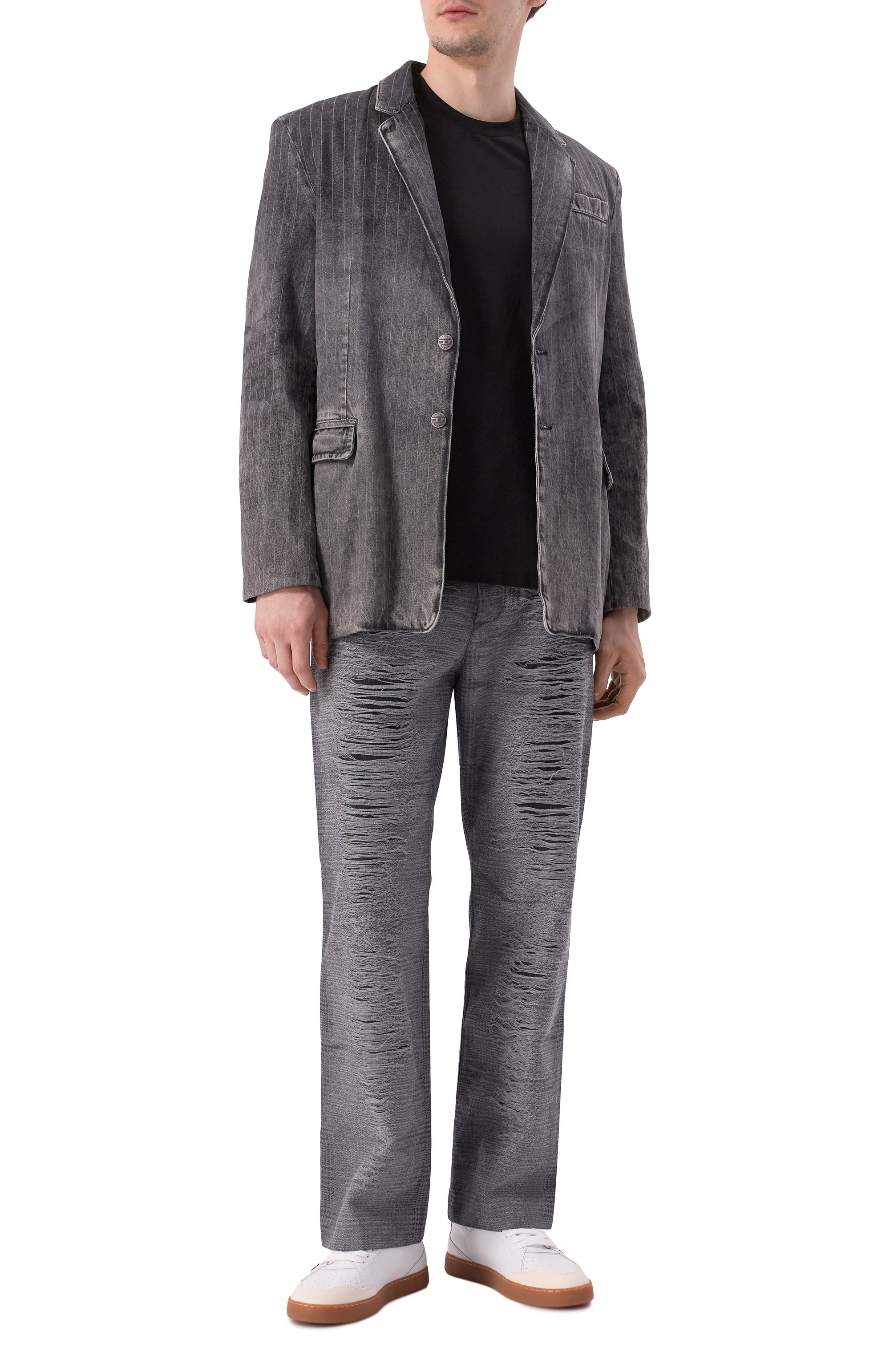 Брюки из хлопка и вискозы p-boix DIESEL, арт. A18012/0DEBQ, фото 2