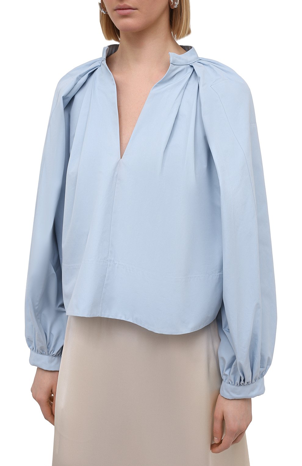 Хлопковая блузка JIL SANDER, арт. JSPS561306-WS244200, фото 3