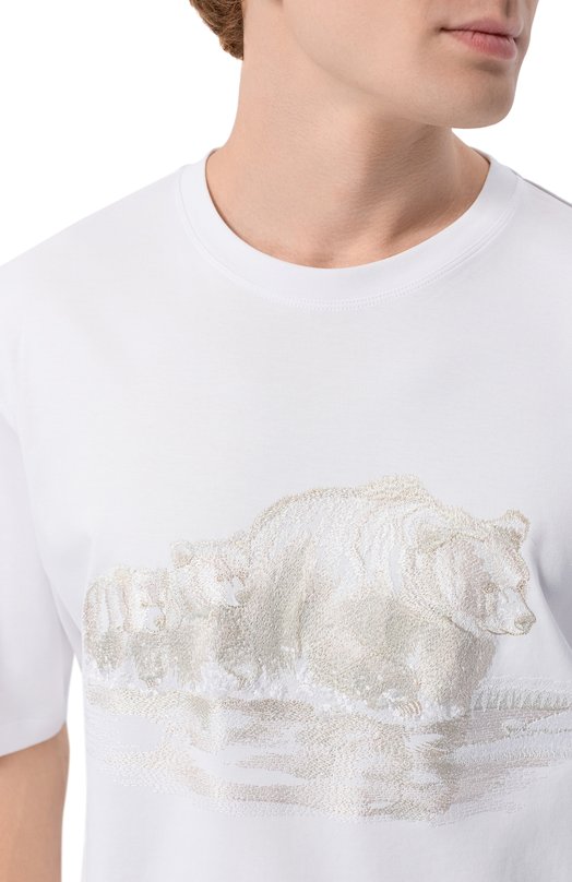 Хлопковая футболка Stefano Ricci MNH6205350/LUXT Белый  MNH6205350/LUXT Фото 5