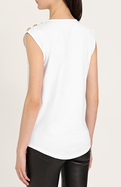 Топ без рукавов с металлизированным логотипом бренда BALMAIN, арт. 108563/326I, фото 4