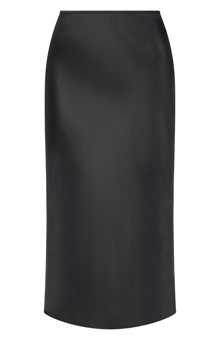 Женская атласная юбка DRIES VAN NOTEN черного цвета, арт. 251-010804-1032 | Фото 1 (Драгоценные камни: Проставлено; Материал сплава: Проставлено; Длина Ж (юбки, платья, шорты): Миди; Материал внешний: Шелк)