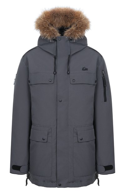 Мужская пуховая парка polus с меховой отделкой капюшона ARCTIC EXPLORER, арт. POLUS_GREY