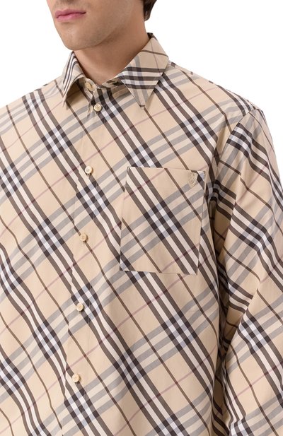 Хлопковая рубашка BURBERRY, арт. 8105202, фото 5