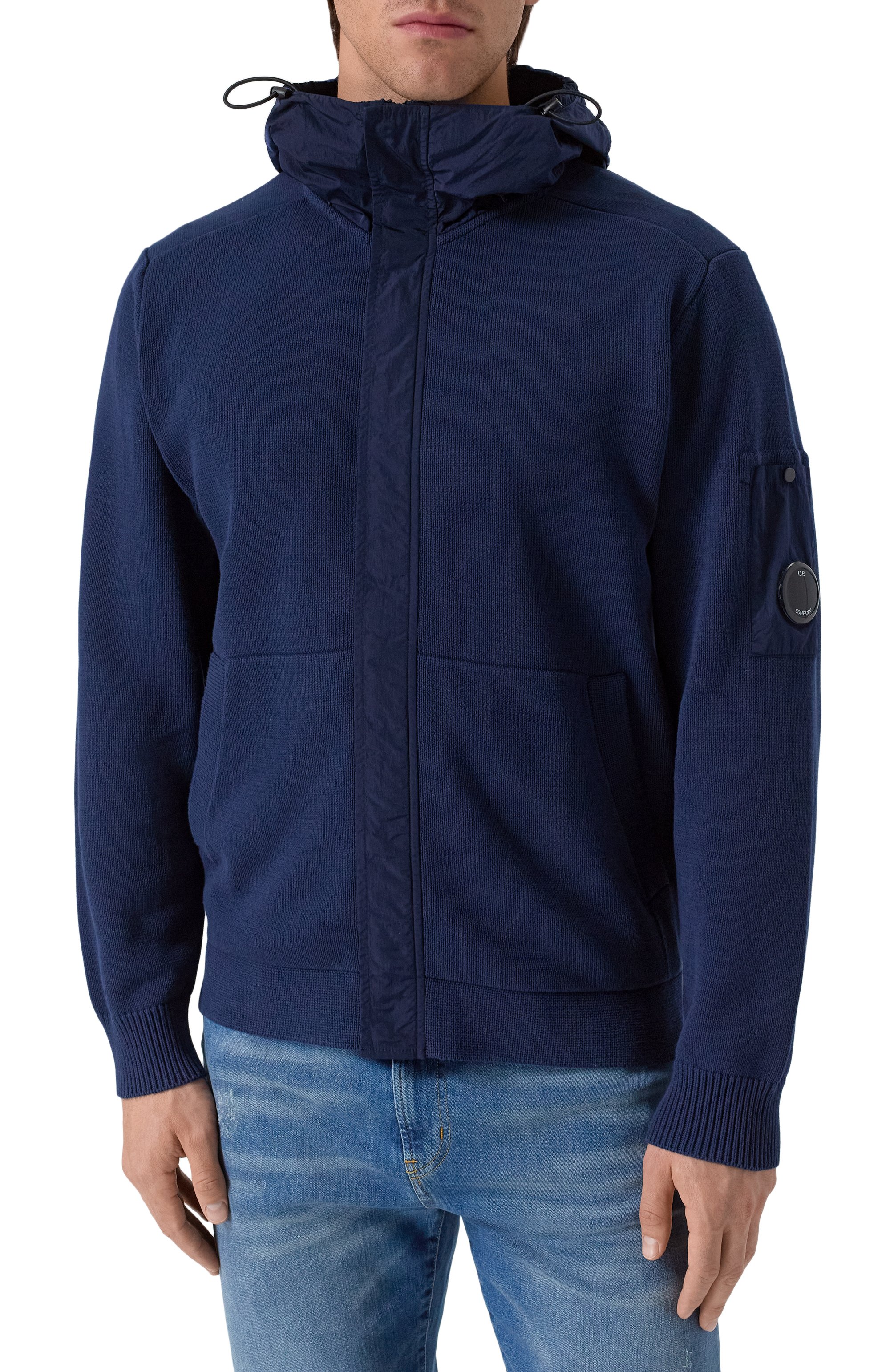 Хлопковый кардиган C.P. COMPANY темно-синего цвета по цене 68200 руб., арт. 18CMKN027A006056M, фото 3 Хлопковый кардиган C.P. COMPANY, арт. 18CMKN027A006056M, фото 3