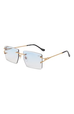 Женские солнцезащитные очки VINTAGE FRAMES голубого цвета, арт. IC0N YELL0W G0LD/SKY BLUE | Фото 1 (Региональные ограничения белый список (Axapta Mercury): Не проставлено; Нос: Не проставлено; Материал: Металл; Тип очков: С/з; Оптика Гендер: оптика-женское; Очки форма: Прямоугольные, Безоправные)