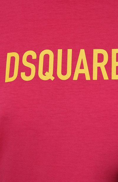 Хлопковая футболка DSQUARED2 фуксия цвета по цене 15250 руб., арт. S75GD0283/S22427, фото 5 Хлопковая футболка DSQUARED2, арт. S75GD0283/S22427, фото 5