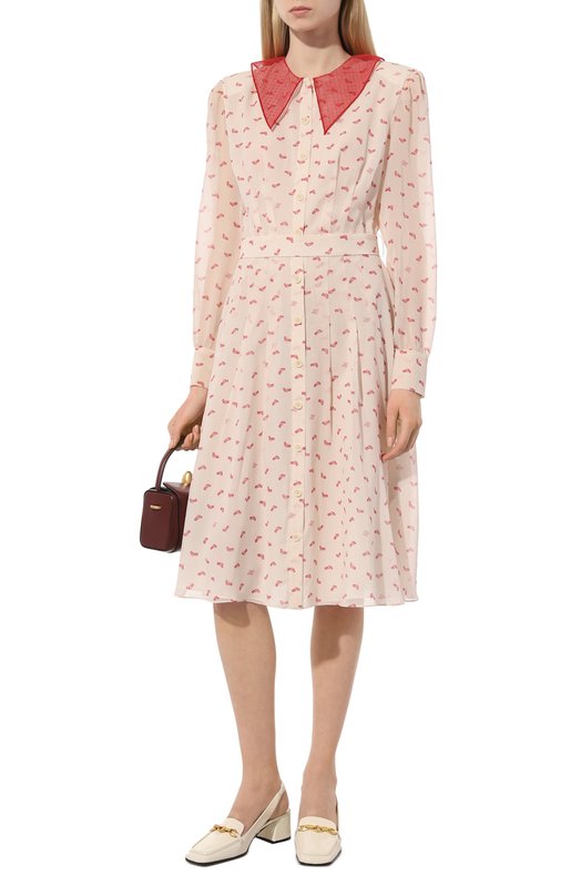 Шелковое платье Ulyana Sergeenko ABM009FW23P 2459т23 Кремовый  ABM009FW23P 2459т23 Фото 2