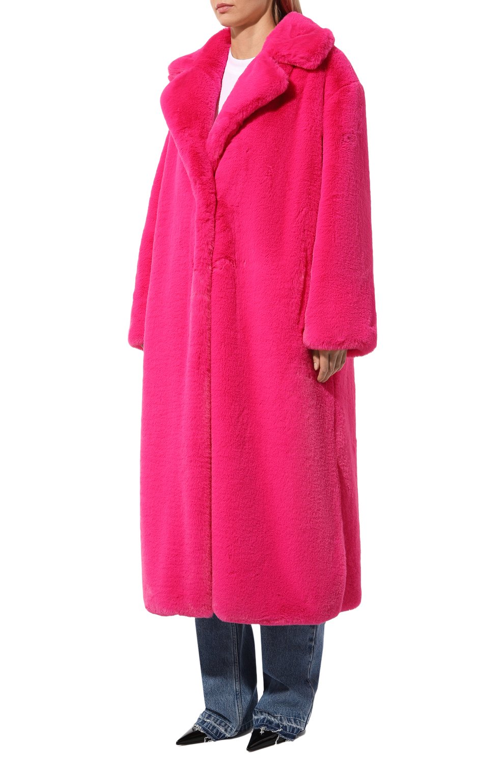 Шуба из экомеха FLASHIN розового цвета по цене 57500 руб., арт. FF24PMF, фото 3 Шуба из экомеха FLASHIN, арт. FF24PMF, фото 3