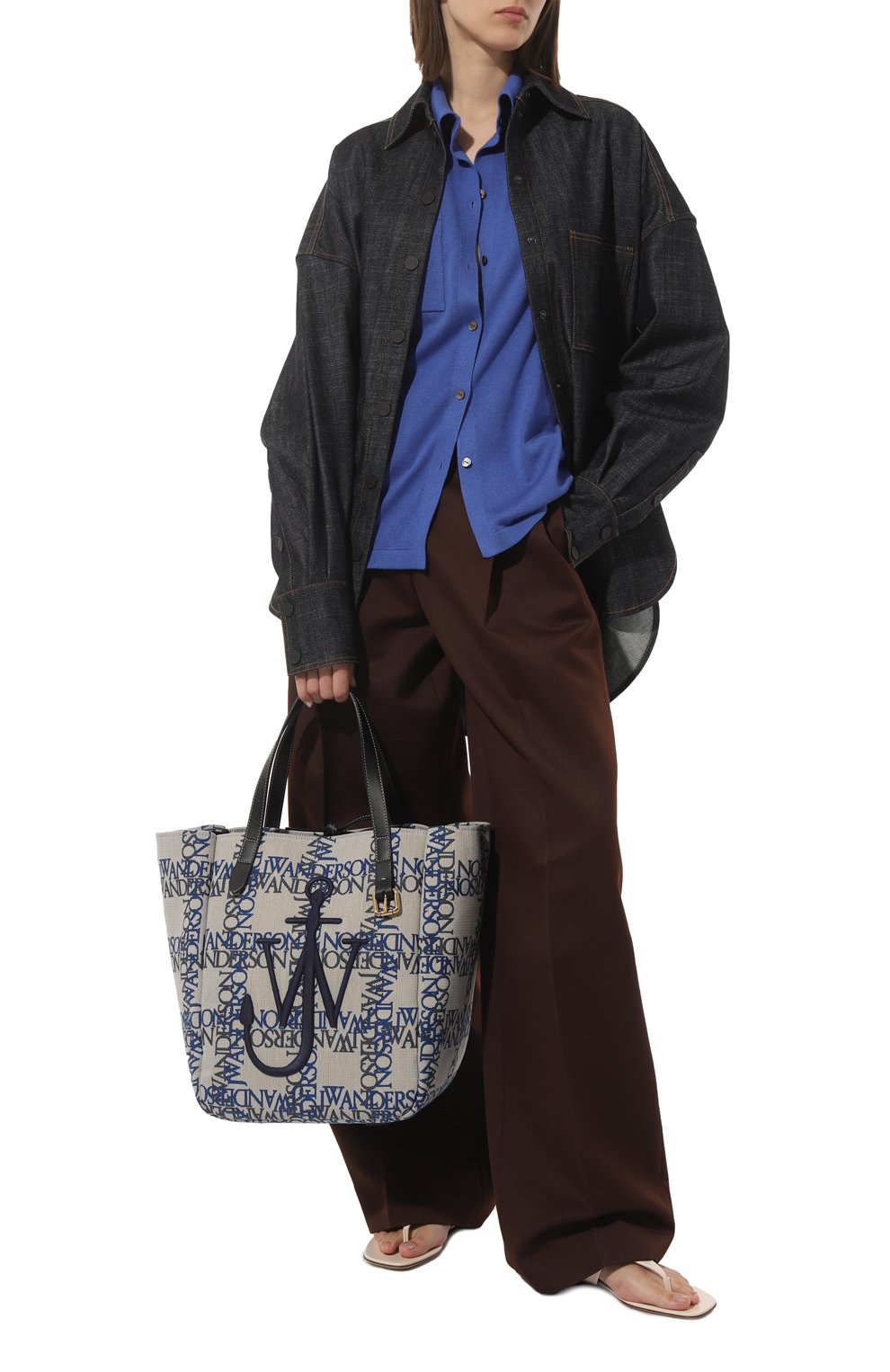 Сумка-тоут belt JW ANDERSON синего цвета по цене 82900 руб., арт. HB0470FA0137, фото 7 Сумка-тоут belt JW ANDERSON, арт. HB0470FA0137, фото 7