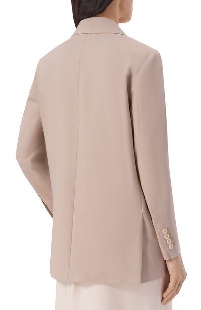 Жакет из шерсти и шелка MAX MARA бежевого цвета по цене 126000 руб., арт. MXMMITIC0, фото 4 Жакет из шерсти и шелка MAX MARA, арт. MXMMITIC0, фото 4