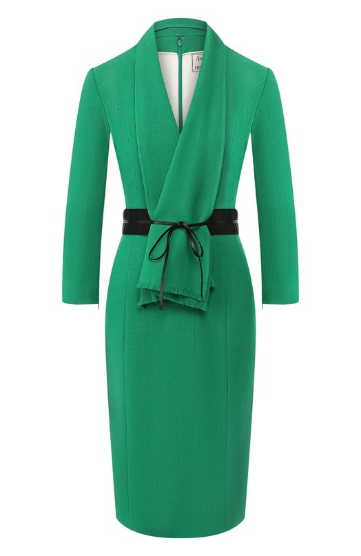 

Шерстяное платье с поясом Atelier Caito for Herve Pierre, Зелёный
