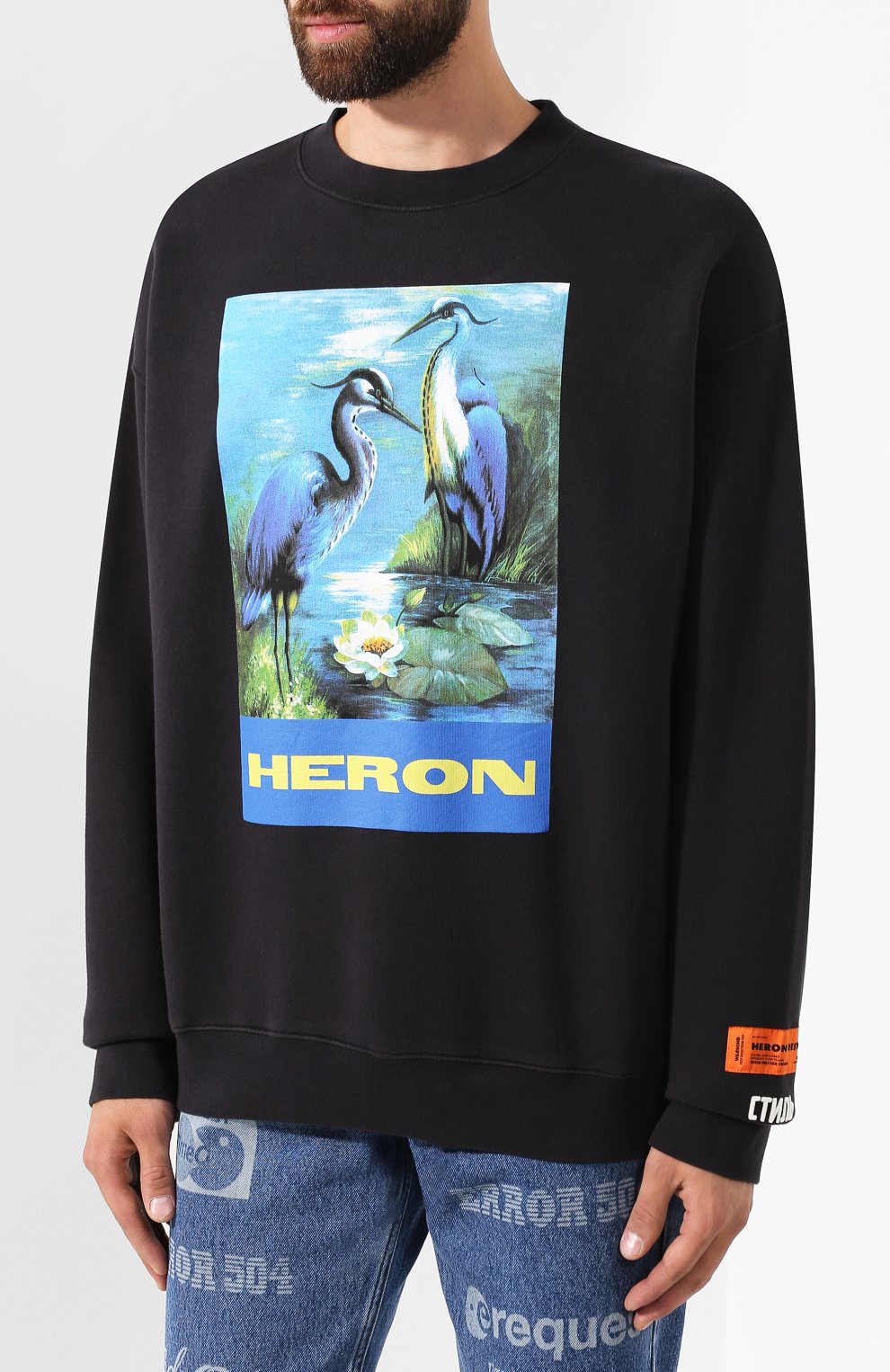 Хлопковый свитшот HERON PRESTON, арт. HMBA003F198080010488, фото 3