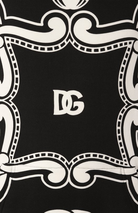 Хлопковое худи Dolce & Gabbana G9BKTT/II7FQ Чёрно-белый  G9BKTT/II7FQ Фото 6