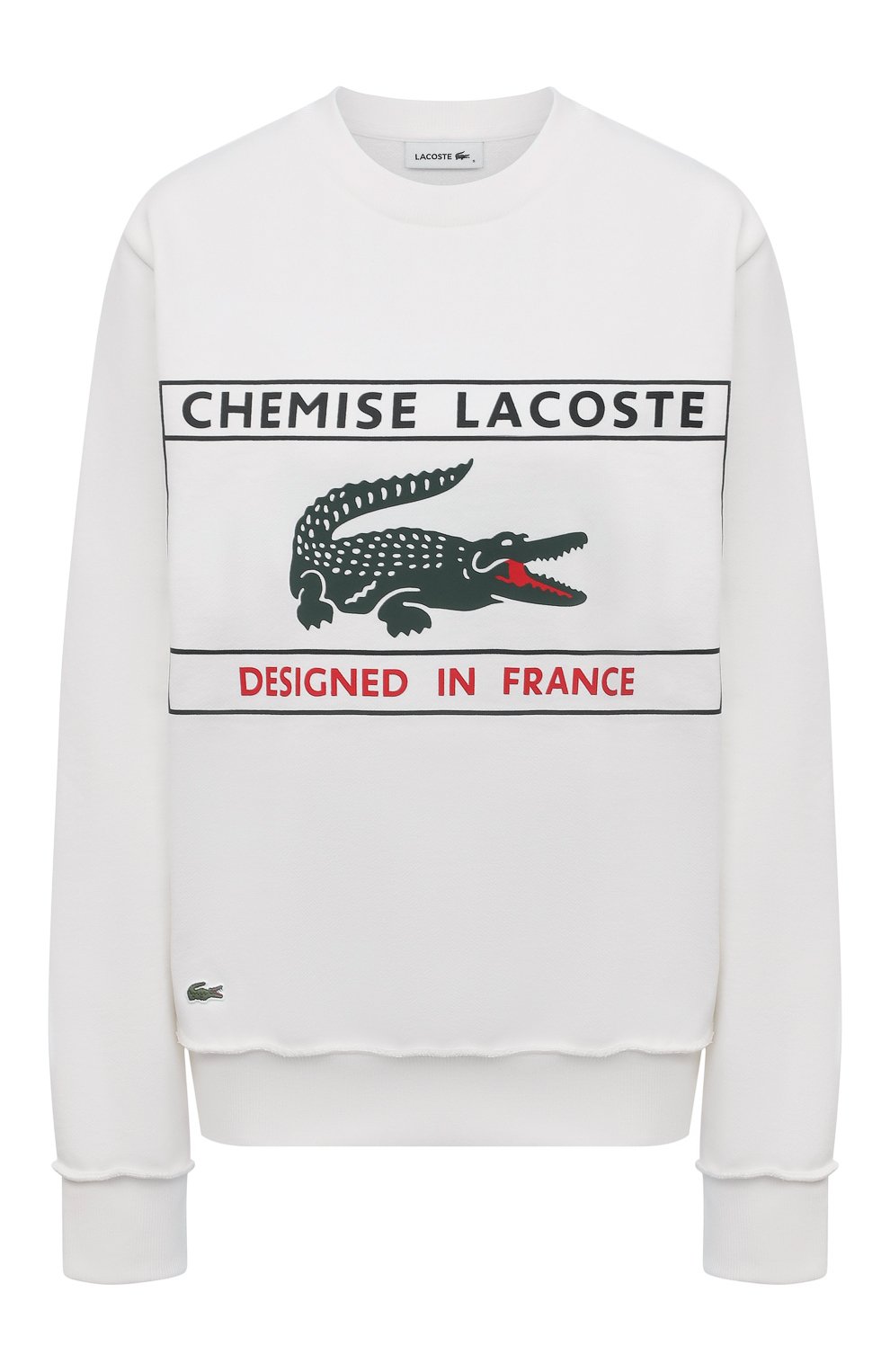 Хлопковый свитшот LACOSTE белого цвета по цене 20500 руб., арт. SH024170V, фото 1 Хлопковый свитшот LACOSTE, арт. SH024170V, фото 1