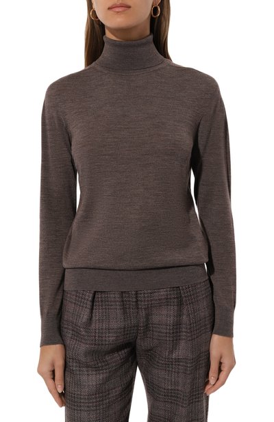 Шерстяная водолазка KITON коричневого цвета по цене 109000 руб., арт. D577140101301013, фото 3 Шерстяная водолазка KITON, арт. D577140101301013, фото 3