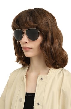 Женские солнцезащитные очки OLIVER PEOPLES черного цвета, арт. 1303ST-529281 | Фото 2 (Кросс-КТ: С/з-унисекс; Региональные ограничения белый список (Axapta Mercury): Не проставлено; Нос: Не проставлено; Тип очков: С/з; Материал: Металл; Очки форма: Авиаторы; Оптика Гендер: оптика-унисекс)