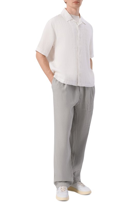 Брюки из хлопка и льна C.P. Company 20CMPA251A/1103410 Серый  20CMPA251A/1103410 Фото 2