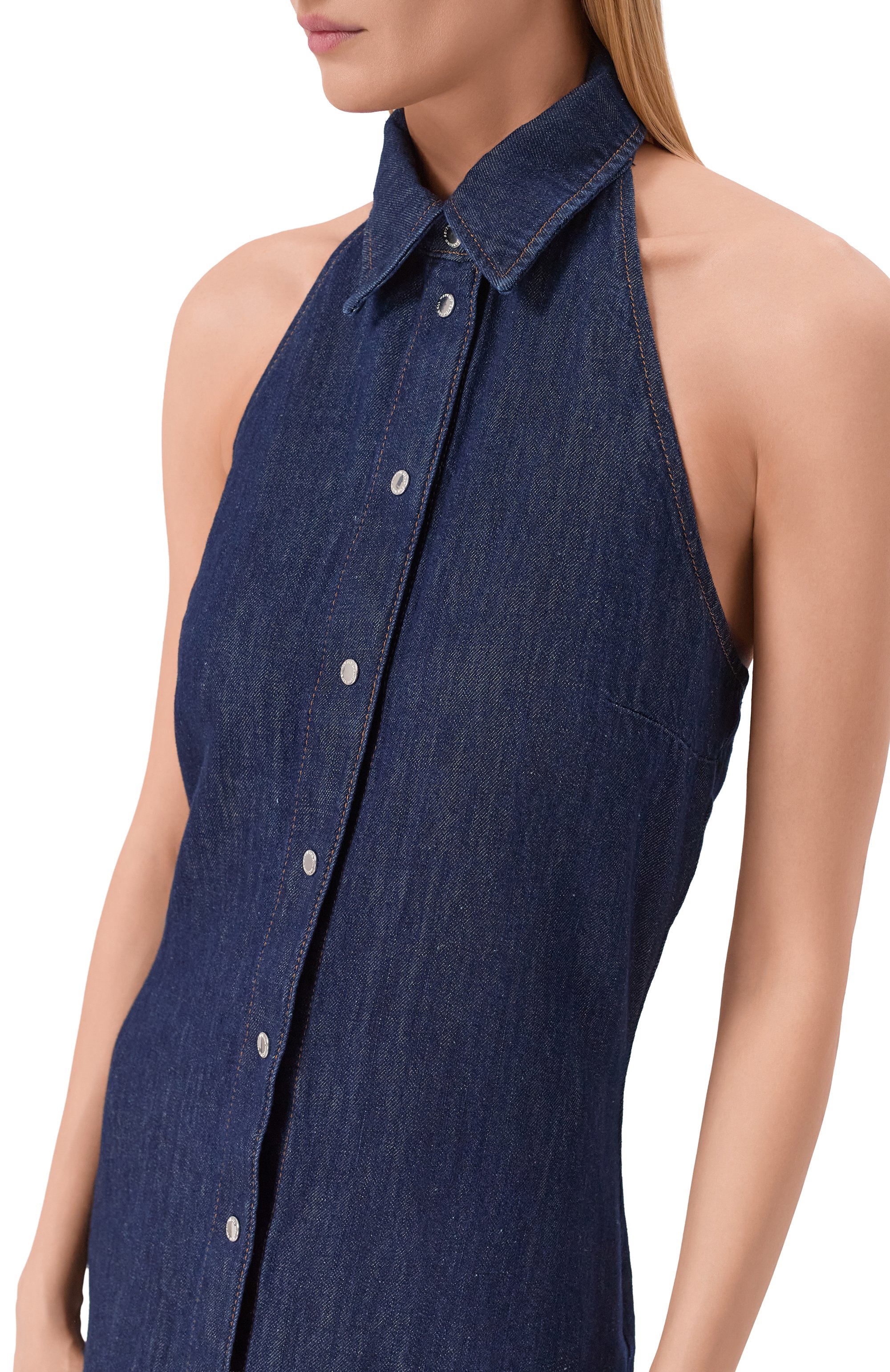 Джинсовое платье 7 FOR ALL MANKIND синего цвета по цене 38450 руб., арт. 7U7T0U03-BUM, фото 4 Джинсовое платье 7 FOR ALL MANKIND, арт. 7U7T0U03-BUM, фото 4