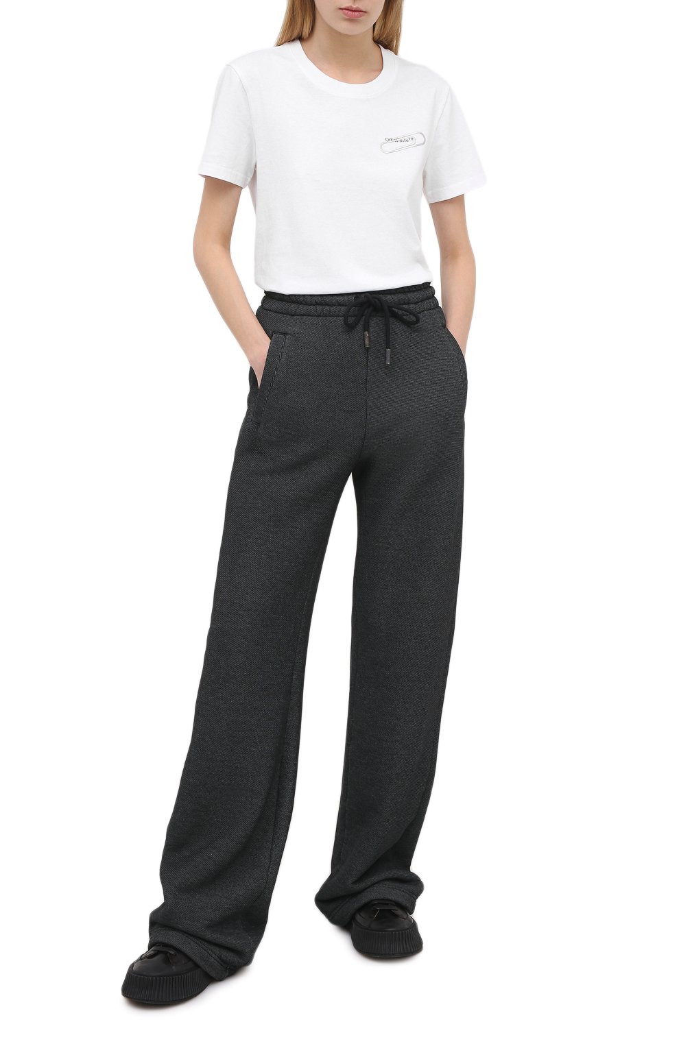 Хлопковая футболка OFF-WHITE белого цвета по цене 18750 руб., арт. 0WAA049E20JER0030110, фото 2 Хлопковая футболка OFF-WHITE, арт. 0WAA049E20JER0030110, фото 2