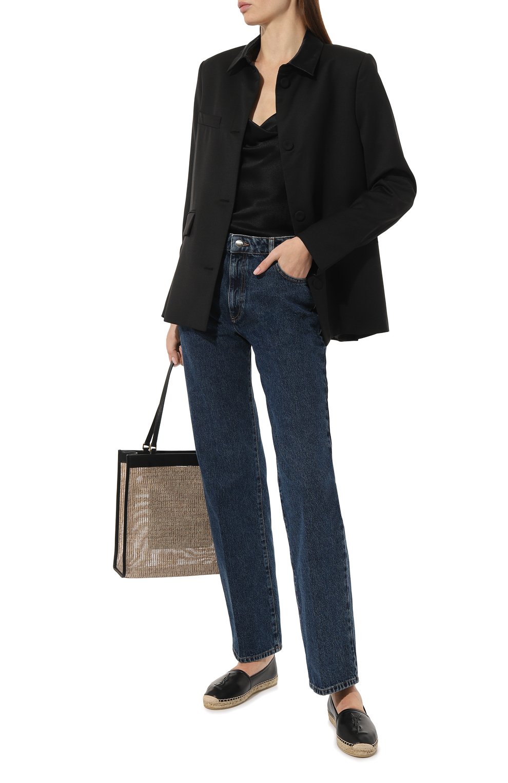 Кожаные эспадрильи cassandre SAINT LAURENT черного цвета по цене 79950 руб., арт. 458573, фото 2 Кожаные эспадрильи cassandre SAINT LAURENT, арт. 458573, фото 2