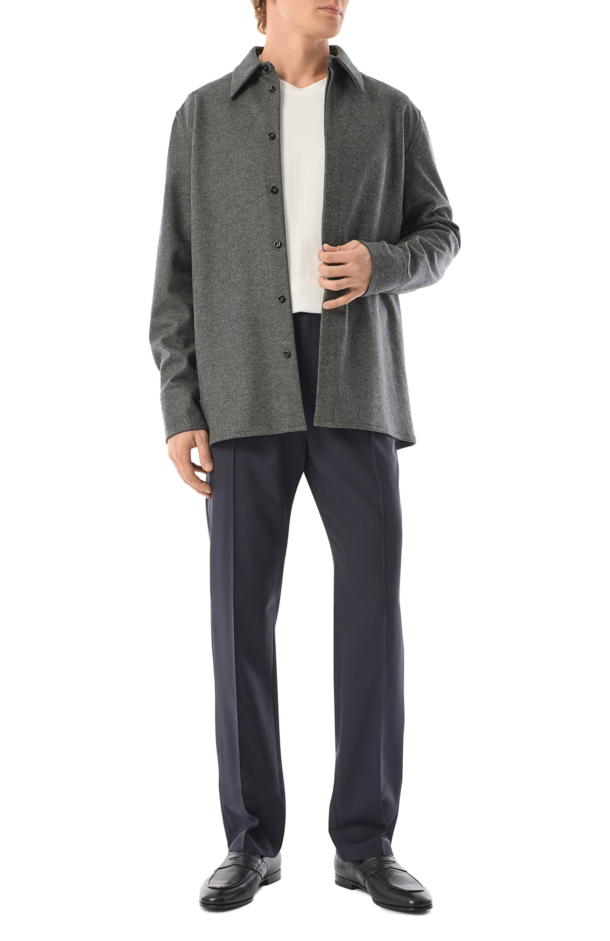 Шерстяная рубашка JIL SANDER темно-серого цвета по цене 135500 руб., арт. J61DL0045/J40045, фото 2 Шерстяная рубашка JIL SANDER, арт. J61DL0045/J40045, фото 2