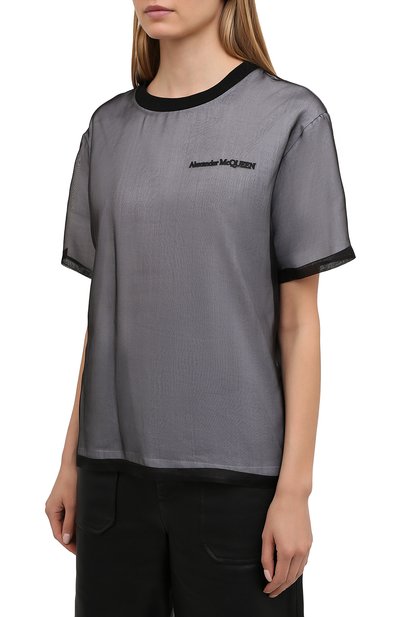 Шелковая футболка ALEXANDER MCQUEEN, арт. 654002/QLAAA, фото 3