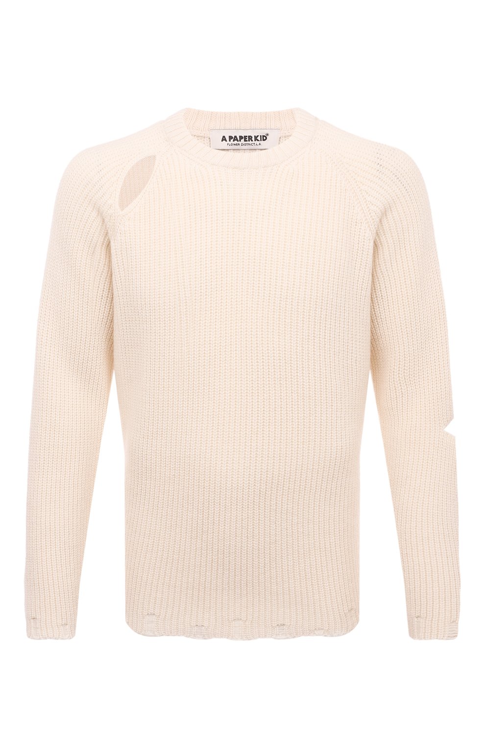 Свитер из шерсти и кашемира A PAPER KID кремового цвета по цене 34000 руб., арт. F3PKMAJP002, фото 1 Свитер из шерсти и кашемира A PAPER KID, арт. F3PKMAJP002, фото 1