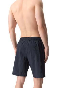 Мужские плавки-шорты EMPORIO ARMANI темно-синего цвета, арт. EM000578/AF12330 | Фото 3 (Нос: Не проставлено; Материал сплава: Проставлено; Принт: Без принта; Мужское Кросс-КТ: плавки-шорты; Материал внешний: Синтетический материал)