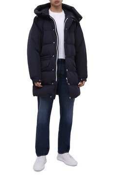 Мужская пуховик commercy MONCLER темно-синего цвета, арт. G2-091-1C000-15-54A91 | Фото 2 (Материал внешний: Синтетический материал; Материал подклада: Синтетический материал; Рукава: Длинные; Длина (верхняя одежда): До середины бедра; Материал утеплителя: Пух и перо; Кросс-КТ: Куртка; Мужское Кросс-КТ: пуховик-короткий; Стили: Кэжуэл; Драгоценные камни: Проставлено; Материал сплава: Проставлено)