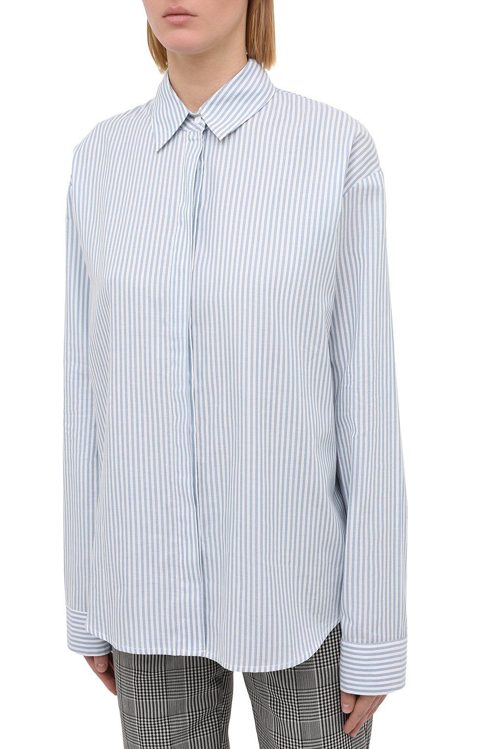 Хлопковая рубашка RTA голубого цвета по цене 38800 руб., арт. WU0520-7116LTSP, фото 3 Хлопковая рубашка RTA, арт. WU0520-7116LTSP, фото 3