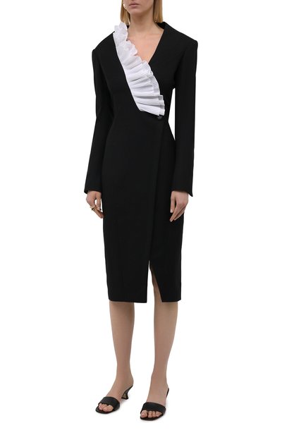 Платье из шерсти и шелка TEGIN черного цвета по цене 98000 руб., арт. SD2144, фото 3 Платье из шерсти и шелка TEGIN, арт. SD2144, фото 3