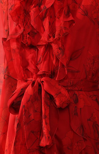 Шелковое платье VALENTINO красного цвета по цене 831500 руб., арт. SB3VD9E04PG, фото 5 Шелковое платье VALENTINO, арт. SB3VD9E04PG, фото 5