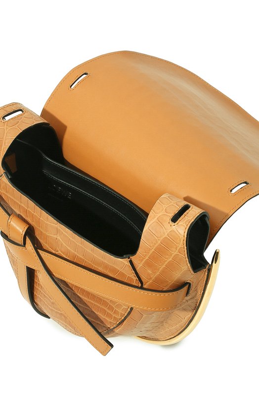 Сумка Gate из кожи крокодила Loewe Бежевый, фото 5