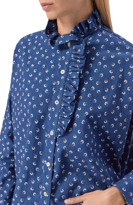 Хлопковая рубашка Academia GAIA/75DM4 Синий  GAIA/75DM4 Фото 5