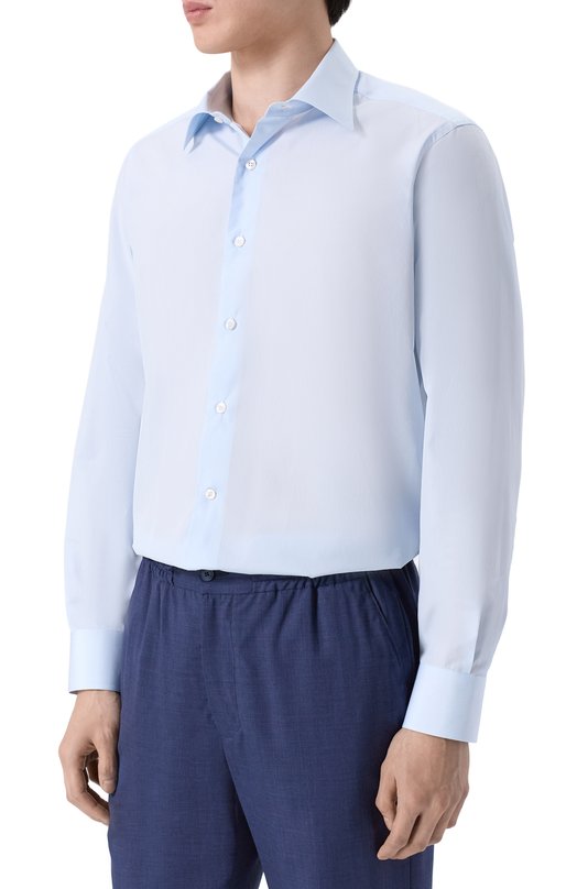 Хлопковая сорочка MVST M0RBIDA/ALBERT0/SQUARED/F339463-KING S0YELLA 240/G Голубой  M0RBIDA/ALBERT0/SQUARED/F339463-KING S0YELLA 240/G Фото 3