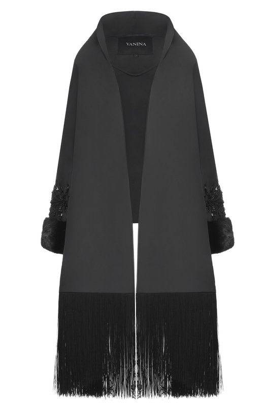 Шелковая куртка YANINA T-3090 Чёрный T-3090