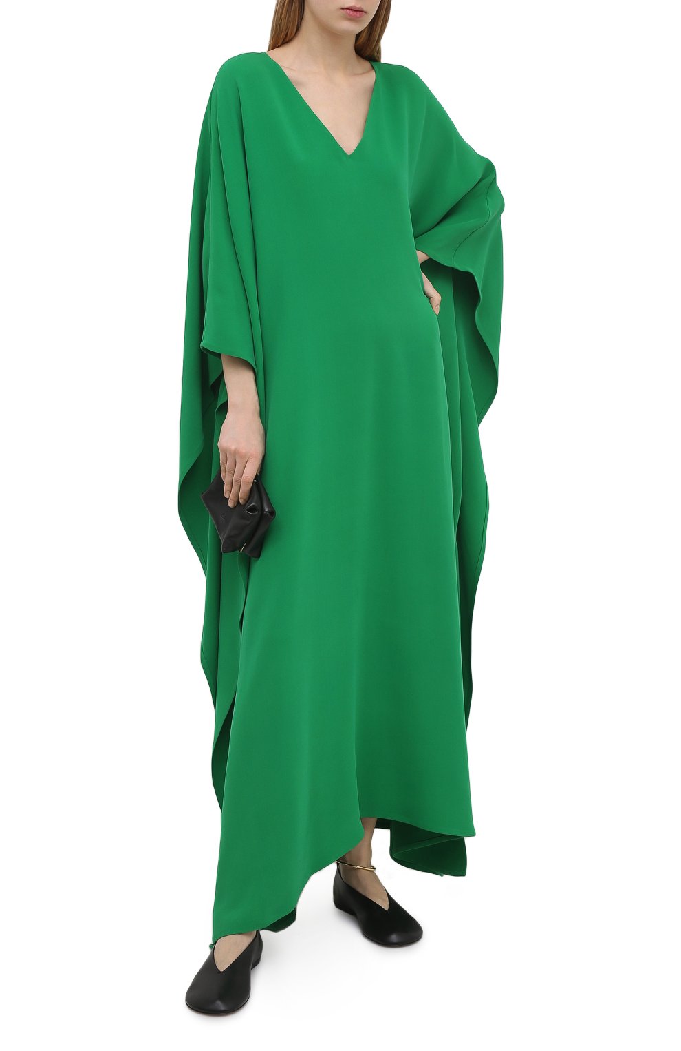 Шелковое платье-туника VALENTINO зеленого цвета по цене 599500 руб., арт. VB3VDBS01MM, фото 2 Шелковое платье-туника VALENTINO, арт. VB3VDBS01MM, фото 2