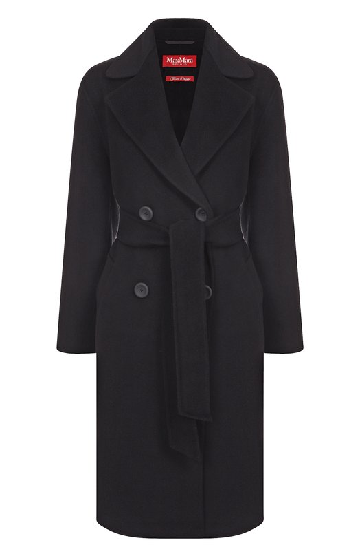 Пальто из кашемира и шерсти Max Mara Studio CANNETI Чёрный CANNETI