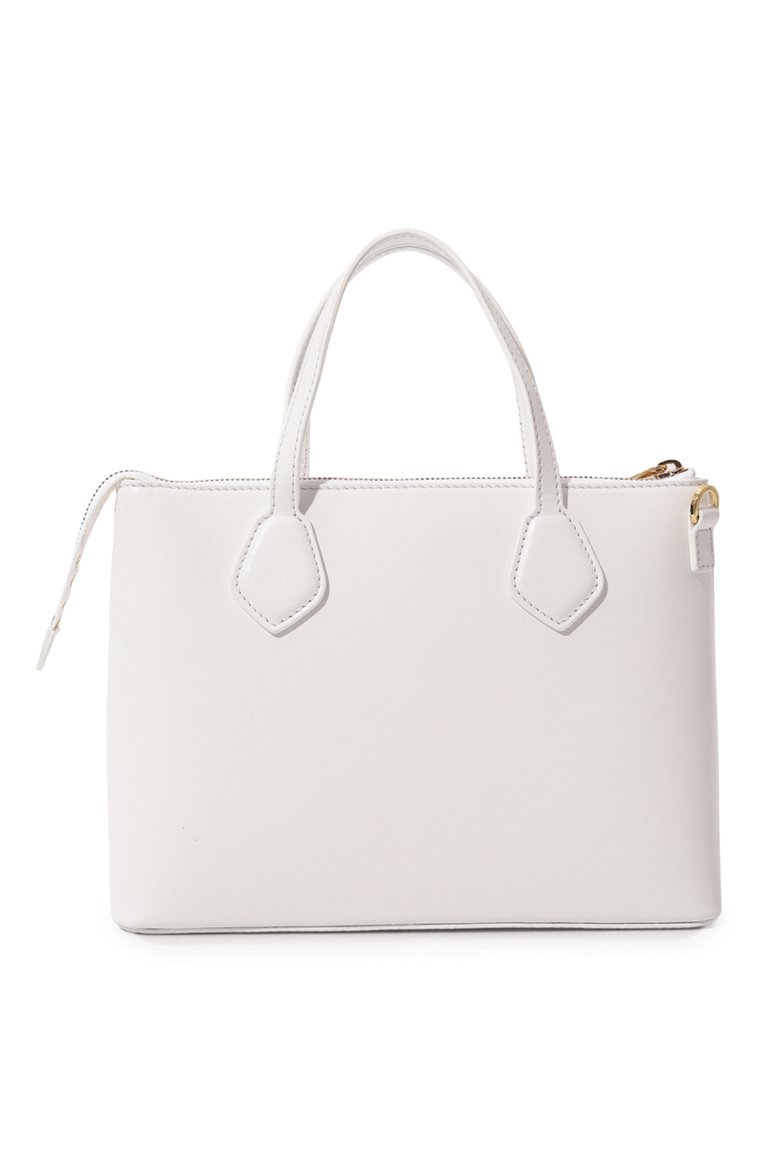 Женская сумка essential LANCEL белого цвета, арт. A12355 | Фото 6 (Сумки-технические: Сумки top-handle; Материал: Натуральная кожа; Материал сплава: Проставлено; Драгоценные камни: Проставлено)