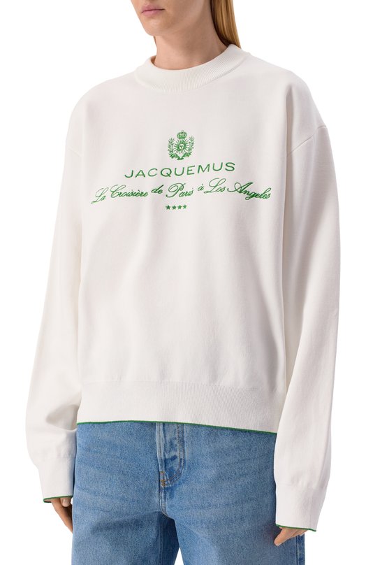 Свитшот из хлопка и вискозы Jacquemus 25E251KN619/2427 Белый  25E251KN619/2427 Фото 3
