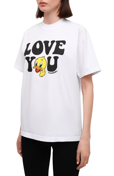 Хлопковая футболка DOMREBEL белого цвета по цене 14200 руб., арт. LUV/0VER TEE/W, фото 3 Хлопковая футболка DOMREBEL, арт. LUV/0VER TEE/W, фото 3