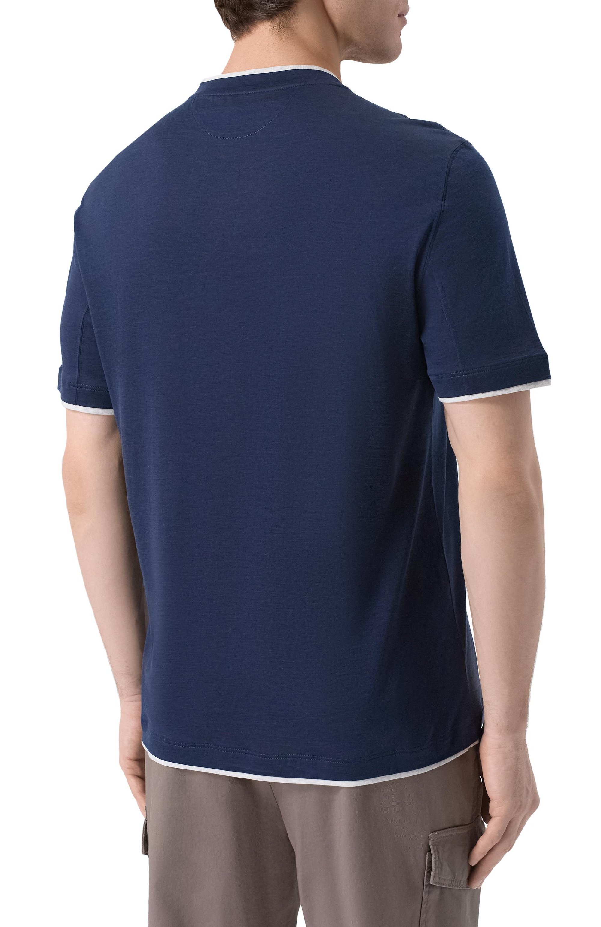 Футболка из шелка и хлопка BRUNELLO CUCINELLI, арт. MD8217427W, фото 4